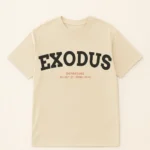 Front of the Exodus fight cancer t shirt, faith-forward apparel designed for strength and style